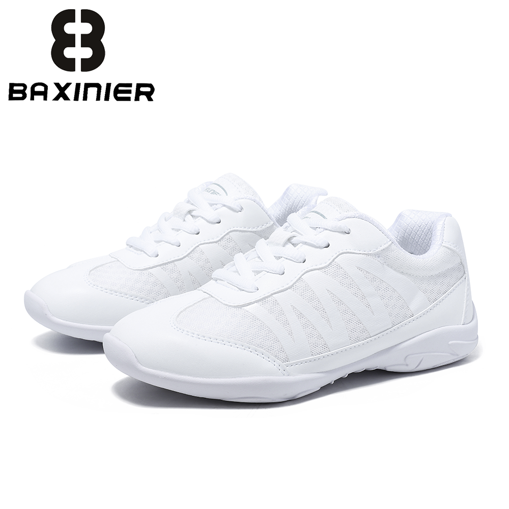 Badminton Shoes - BAXINIER 여아용 흰색 치어리딩 운동화 경량