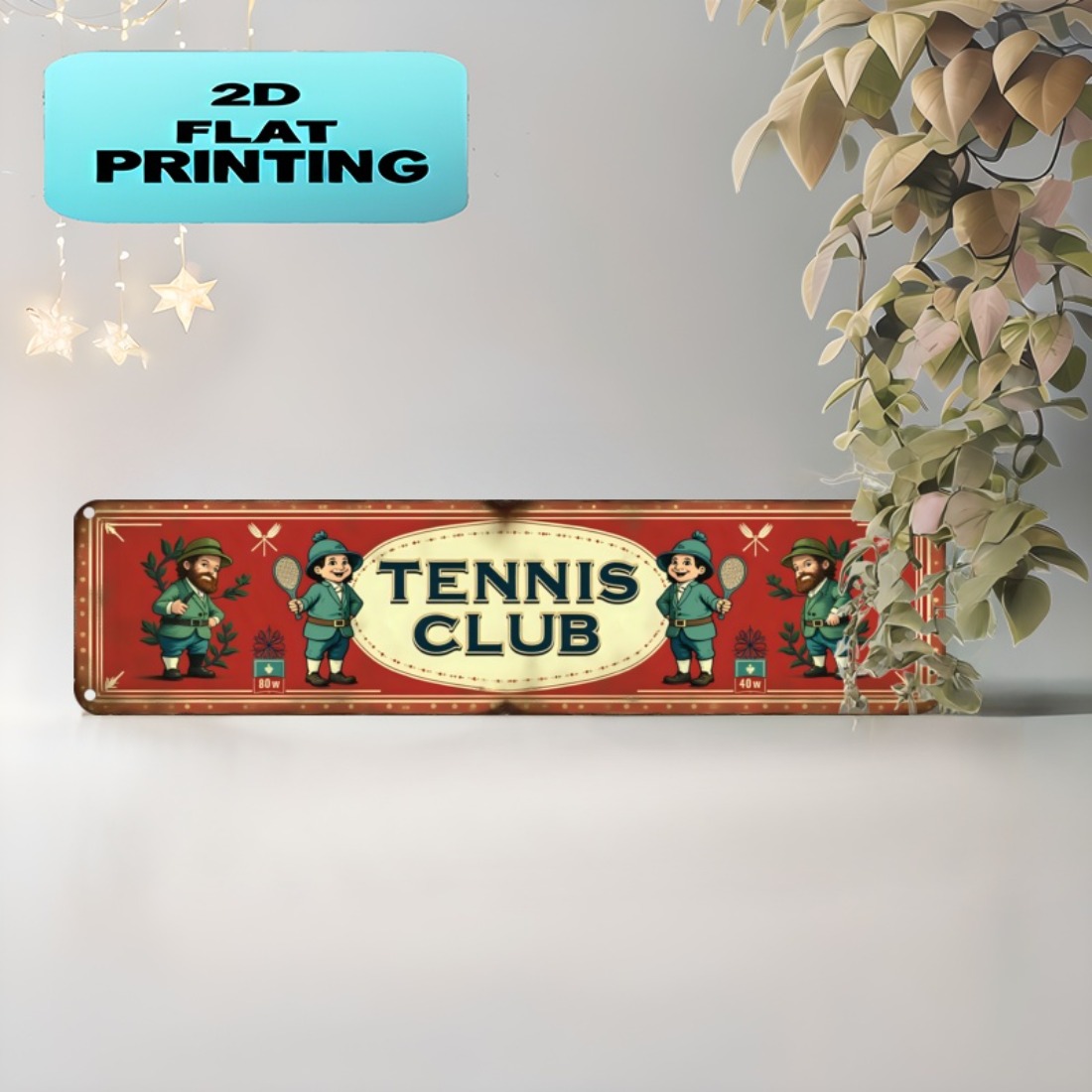 테니스 클럽 빈티지 금속 벽 장식 16X4인치 2D 평 - Badminton Quotes 리뷰 및 가격