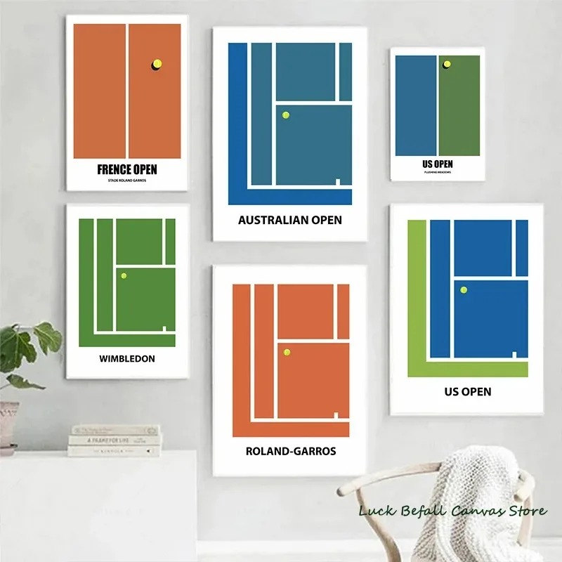 미니멀리스트 테니스 그랜드 슬램 포스터 호주 오픈 미국 - Badminton Quotes 리뷰 및 가격